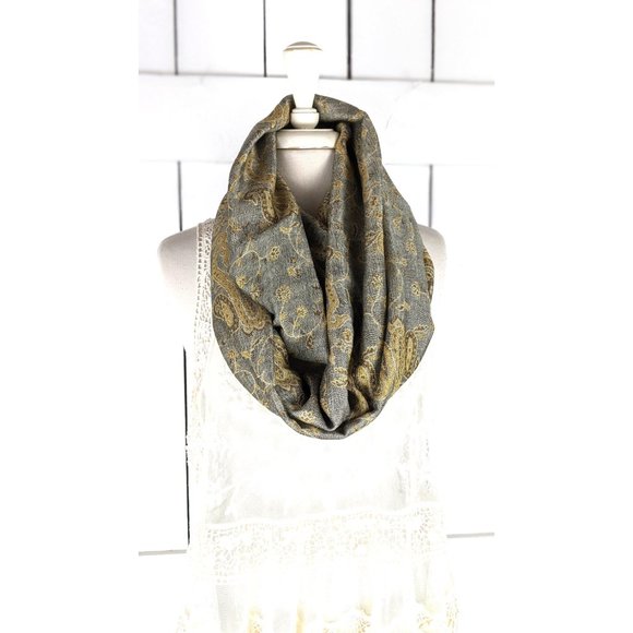 Paisley floral pashmina tassel fringe infinity loop scarf - Picture 10 of 10